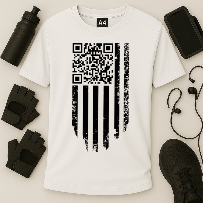 Scan Me President Trump Dancing Code American Flag Performance Shirt