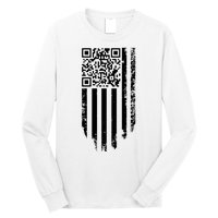 Scan Me President Trump Dancing Code American Flag Long Sleeve Shirt