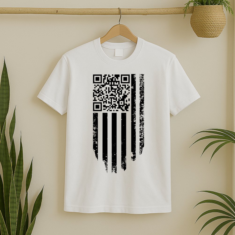Scan Me President Trump Dancing Code American Flag T-Shirt