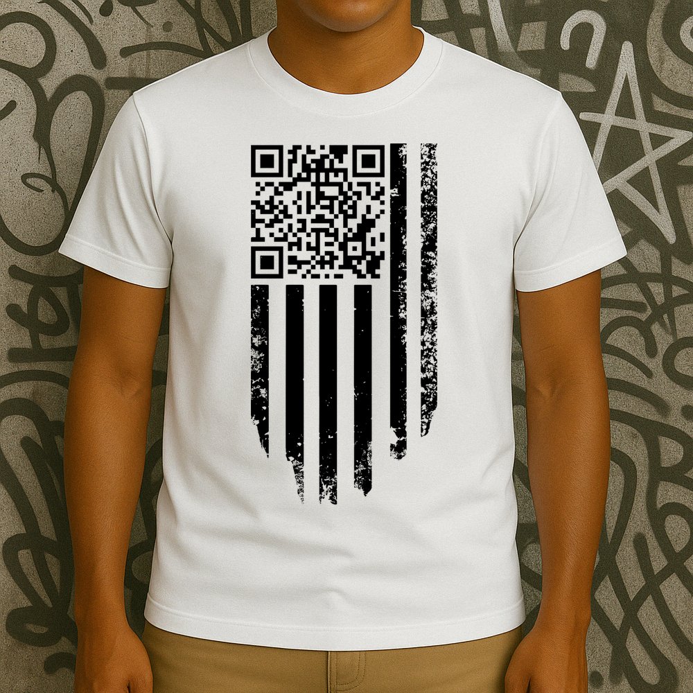 Scan Me President Trump Dancing Code American Flag T-Shirt