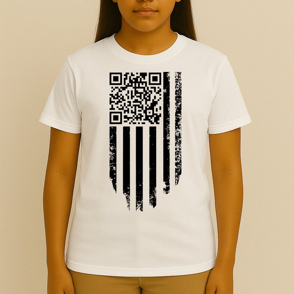Scan Me President Trump Dancing Code American Flag T-Shirt