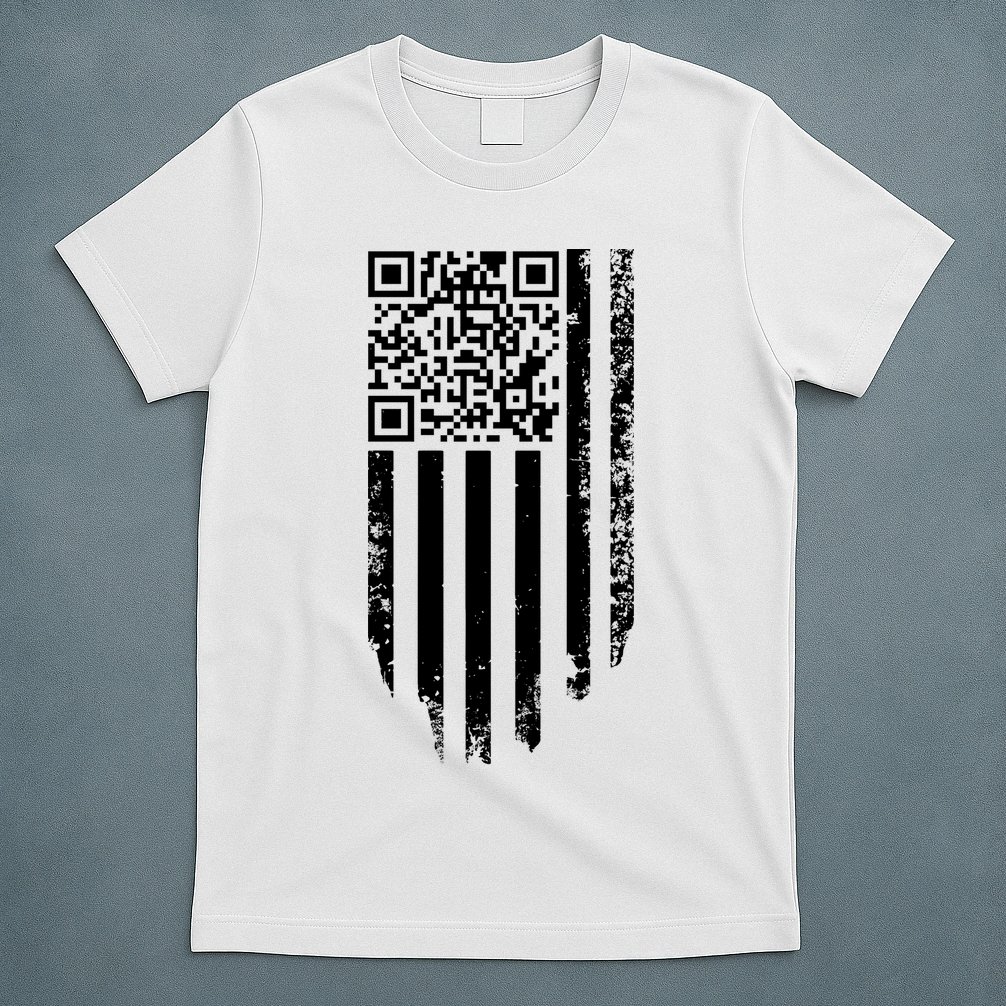 Scan Me President Trump Dancing Code American Flag T-Shirt