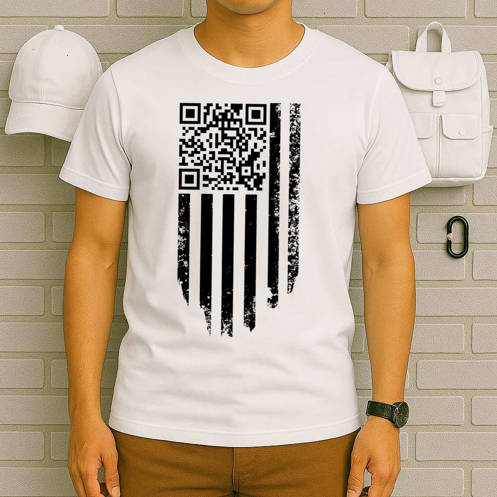 Scan Me President Trump Dancing Code American Flag T-Shirt