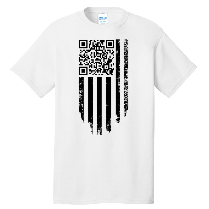 Scan Me President Trump Dancing Code American Flag Tall T-Shirt