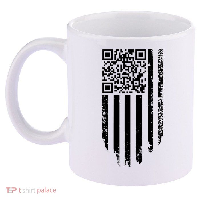 Scan Me President Trump Dancing Code American Flag 11oz C Handle Ceramic Mug