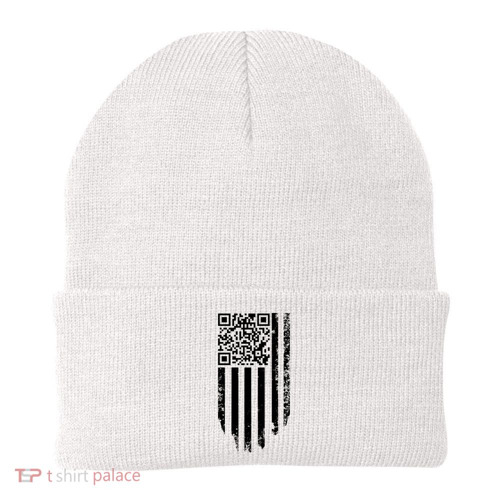 Scan Me President Trump Dancing Code American Flag Knit Cap Winter Beanie