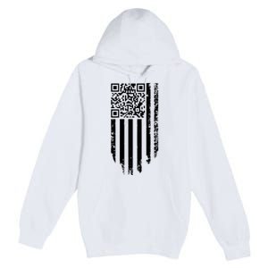 Scan Me President Trump Dancing Code American Flag Premium Pullover Hoodie