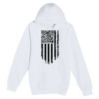 Scan Me President Trump Dancing Code American Flag Premium Pullover Hoodie