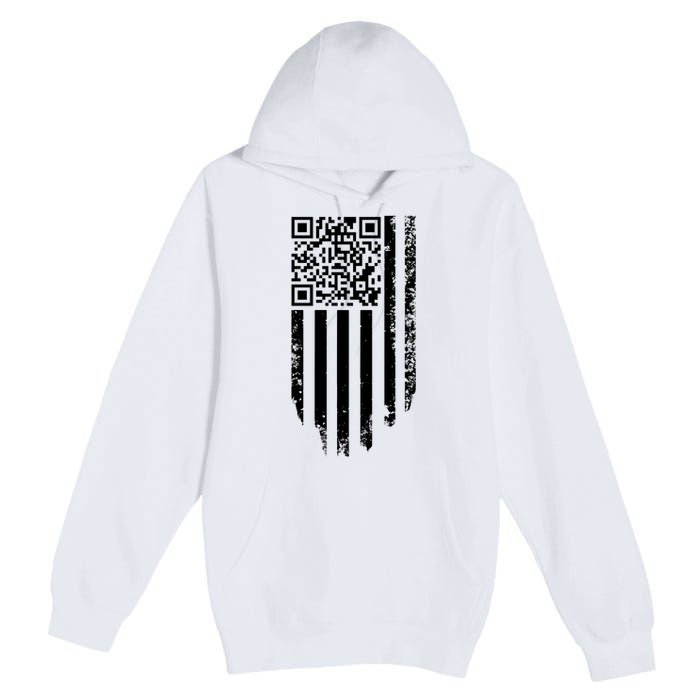 Scan Me President Trump Dancing Code American Flag Premium Pullover Hoodie