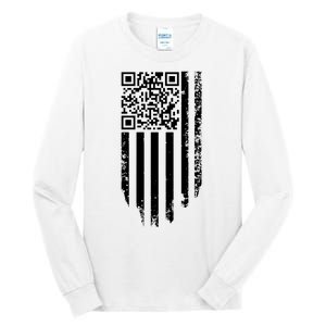 Scan Me President Trump Dancing Code American Flag Tall Long Sleeve T-Shirt