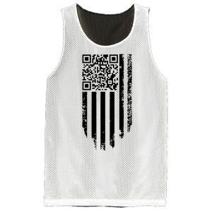 Scan Me President Trump Dancing Code American Flag Mesh Reversible Basketball Jersey Tank