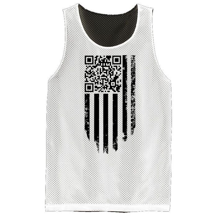 Scan Me President Trump Dancing Code American Flag Mesh Reversible Basketball Jersey Tank