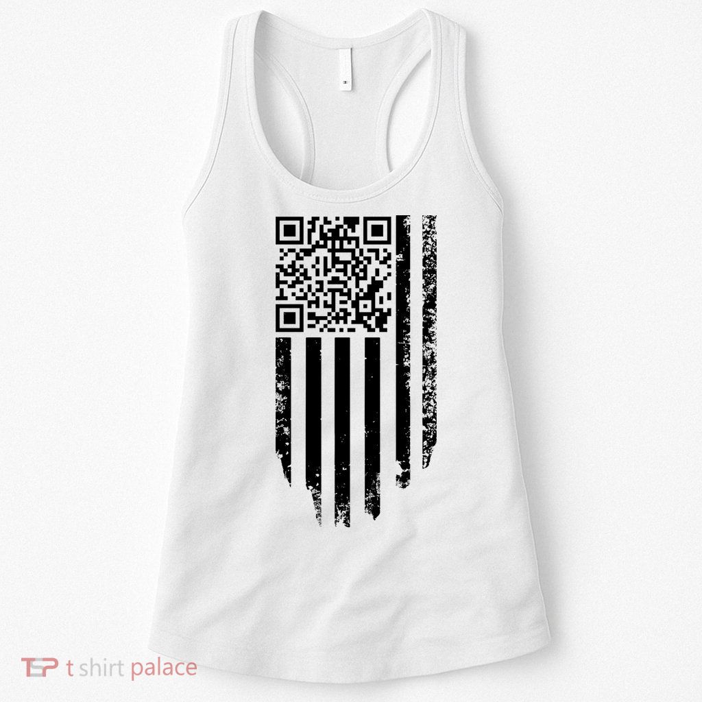 Scan Me President Trump Dancing Code American Flag Women's Racerback Tank