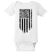 Scan Me President Trump Dancing Code American Flag Baby Bodysuit