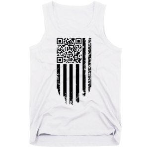 Scan Me President Trump Dancing Code American Flag Tank Top