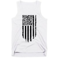 Scan Me President Trump Dancing Code American Flag Tank Top