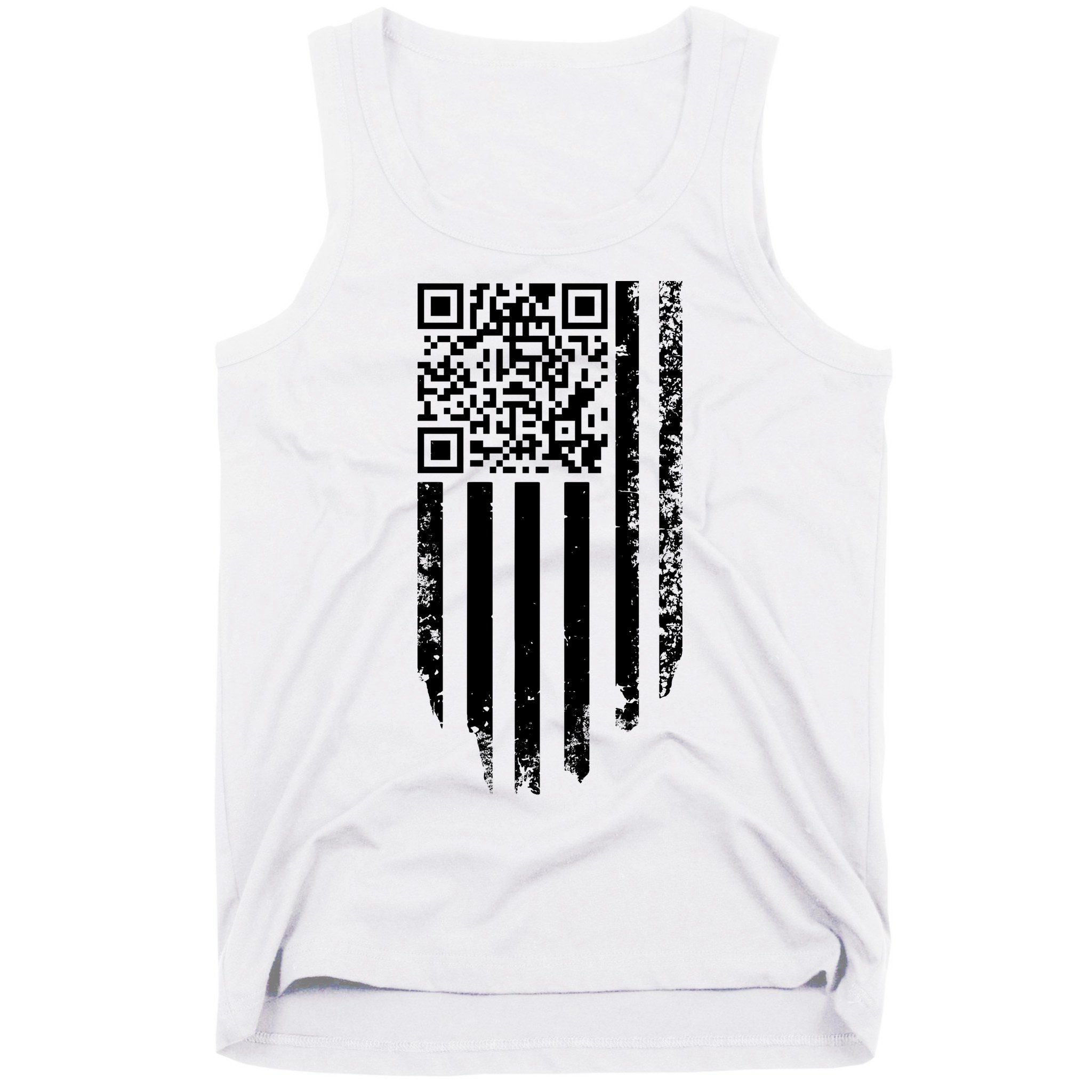Scan Me President Trump Dancing Code American Flag Tank Top