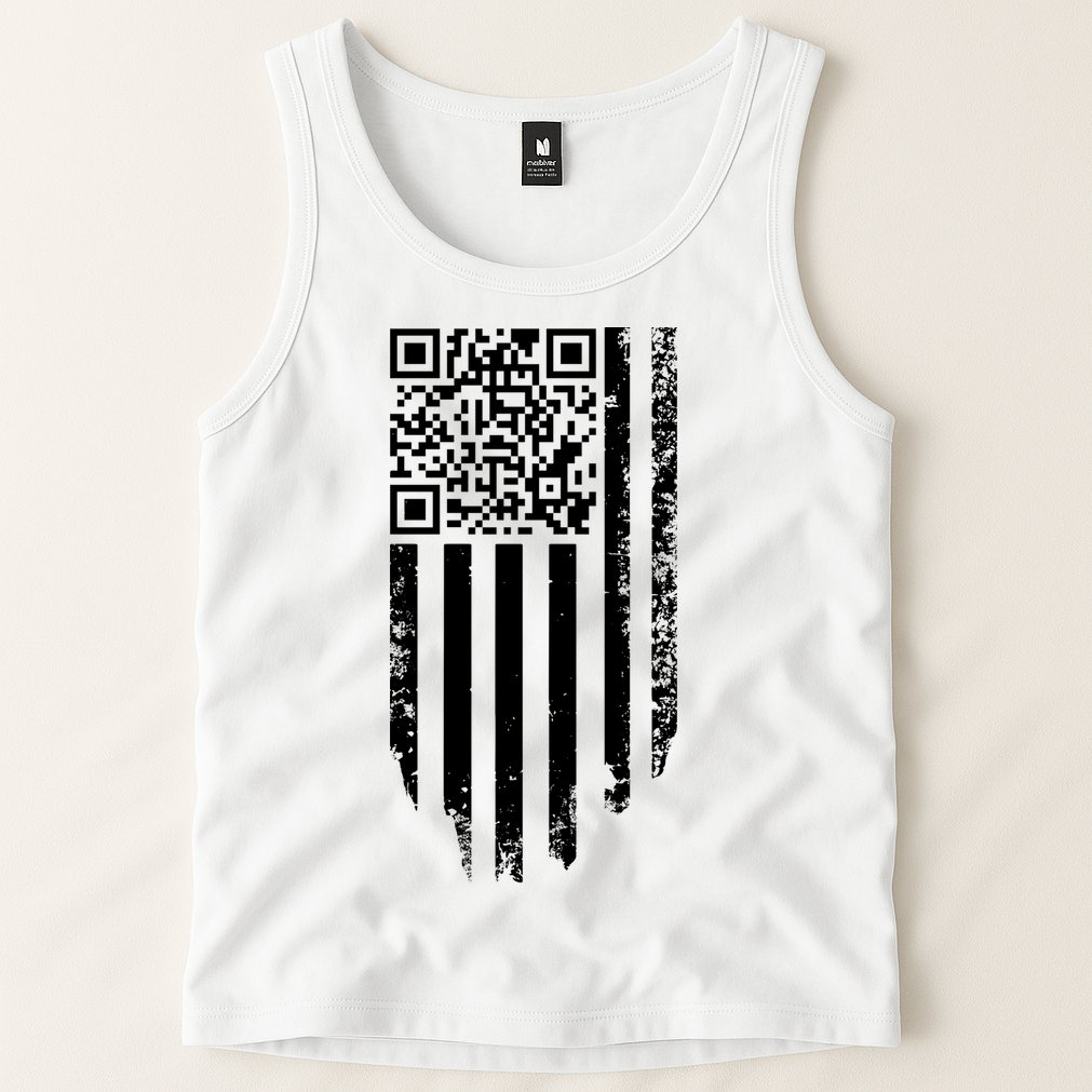 Scan Me President Trump Dancing Code American Flag Tank Top