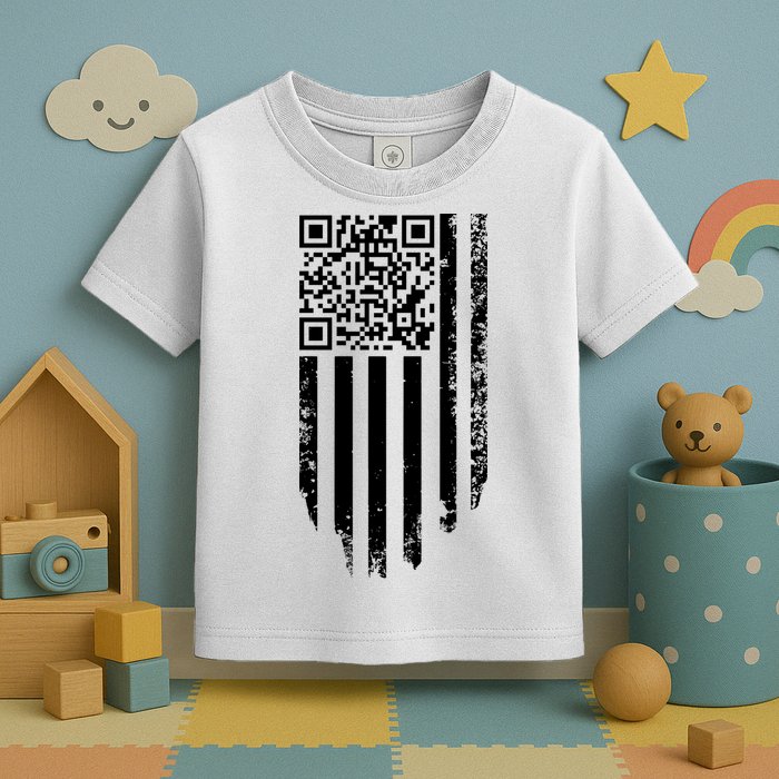 Scan Me President Trump Dancing Code American Flag Toddler T-Shirt