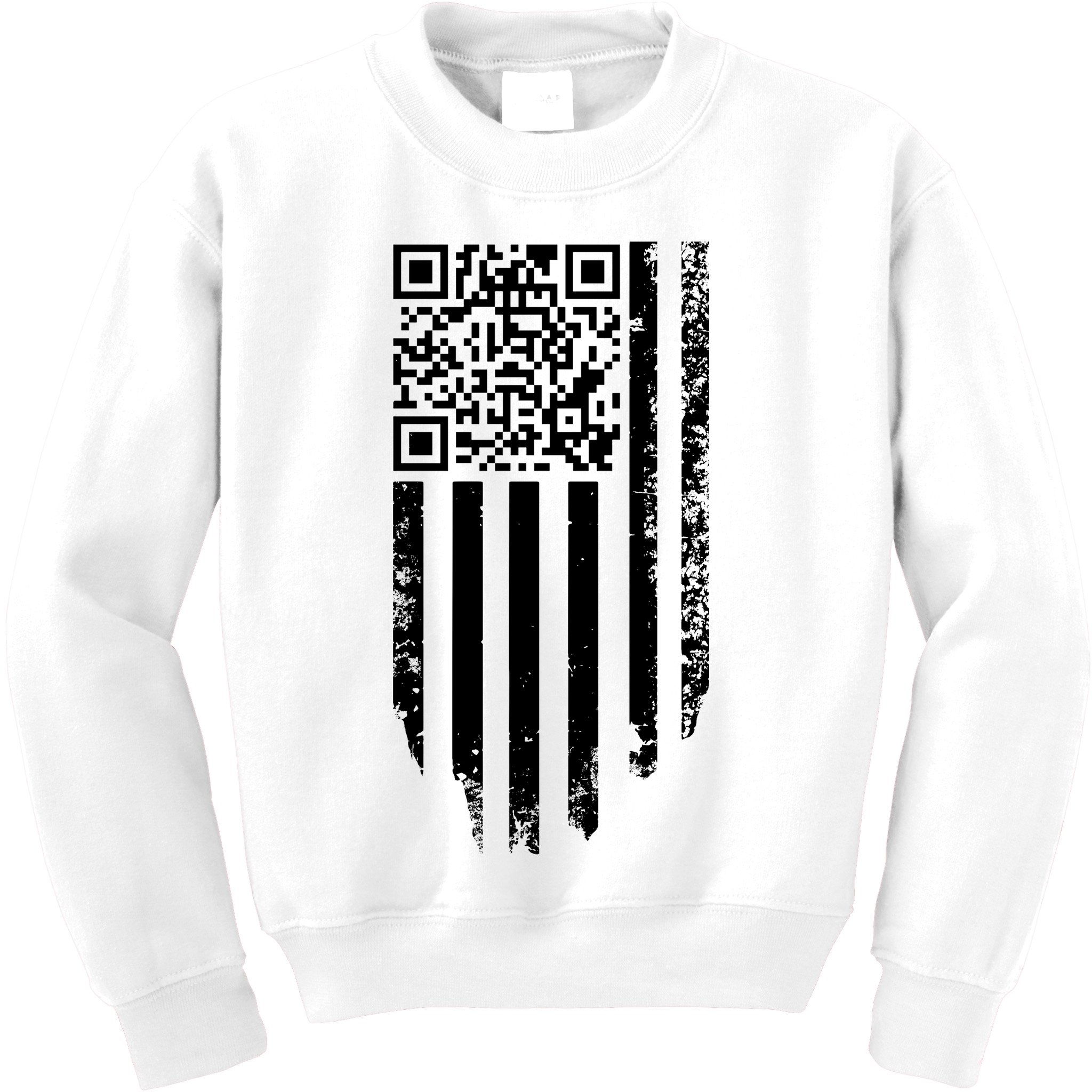 Scan Me President Trump Dancing Code American Flag Kids Sweatshirt