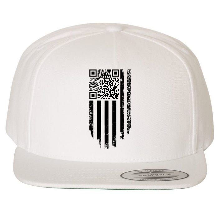 Scan Me President Trump Dancing Code American Flag Wool Snapback Cap