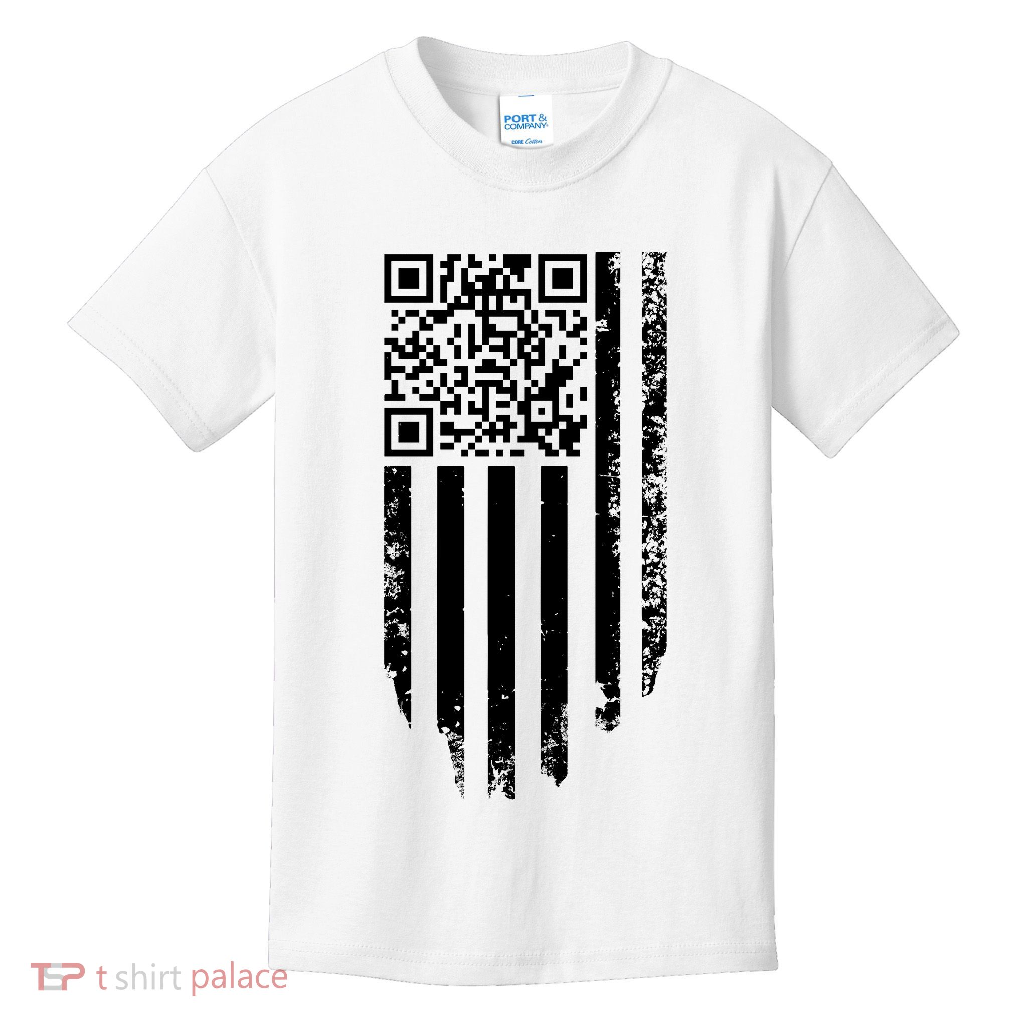 Scan Me President Trump Dancing Code American Flag Kids T-Shirt
