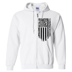 Scan Me President Trump Dancing Code American Flag Full Zip Hoodie