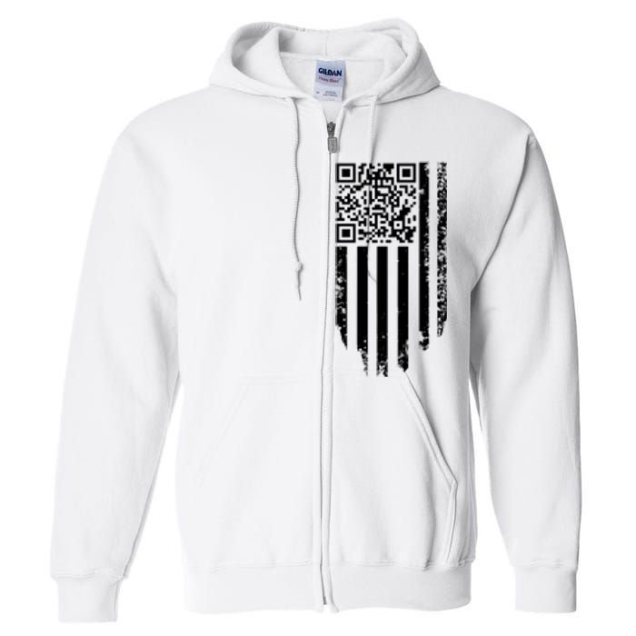 Scan Me President Trump Dancing Code American Flag Full Zip Hoodie