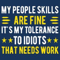 Sarcasm My People Skills Are Fine Funny Sarcastic Pom Pom 12in Knit Beanie