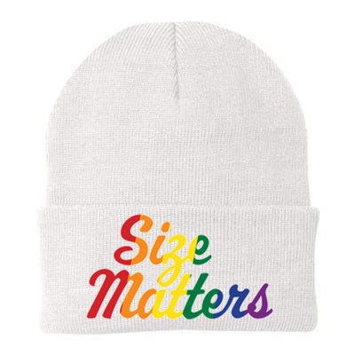 Size Matters Pride Rainbow Knit Cap Winter Beanie