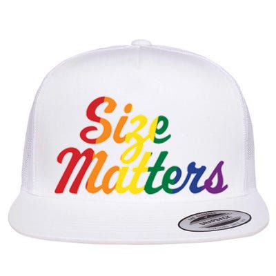 Size Matters Pride Rainbow Flat Bill Trucker Hat