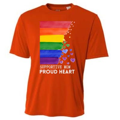 Supportive Mom Proud Heart Mom Pride Lgbt Cute Gift Cooling Performance Crew T-Shirt