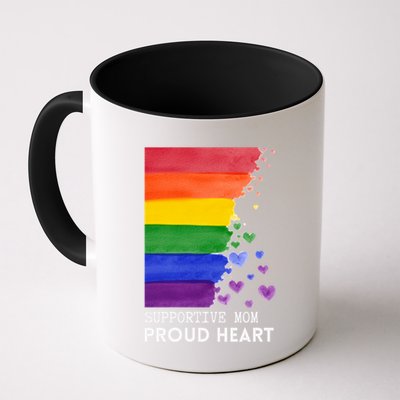 Supportive Mom Proud Heart Mom Pride Lgbt Cute Gift Mug