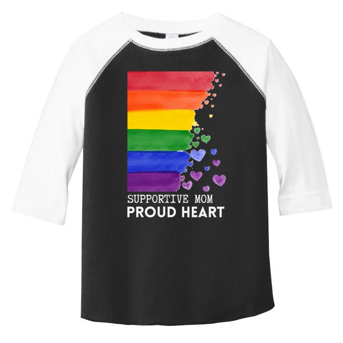 Supportive Mom Proud Heart Mom Pride Lgbt Cute Gift Toddler Fine Jersey T-Shirt