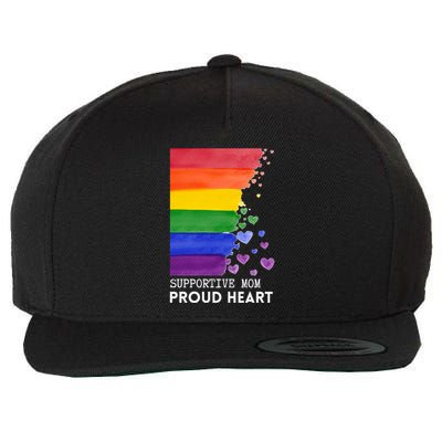 Supportive Mom Proud Heart Mom Pride Lgbt Cute Gift Wool Snapback Cap