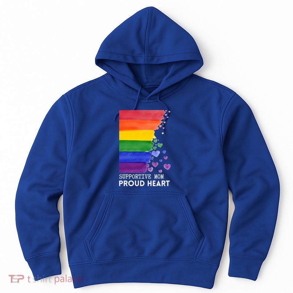 Supportive Mom Proud Heart Mom Pride Lgbt Cute Gift Hoodie