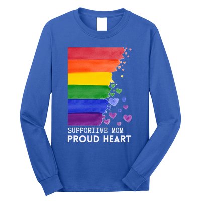 Supportive Mom Proud Heart Mom Pride Lgbt Cute Gift Long Sleeve Shirt