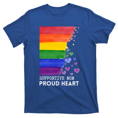 Supportive Mom Proud Heart Mom Pride Lgbt Cute Gift T-Shirt