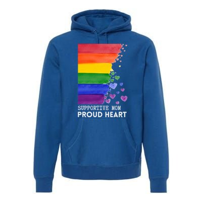 Supportive Mom Proud Heart Mom Pride Lgbt Cute Gift Premium Hoodie