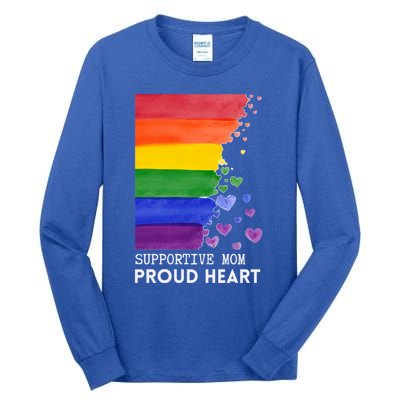 Supportive Mom Proud Heart Mom Pride Lgbt Cute Gift Tall Long Sleeve T-Shirt