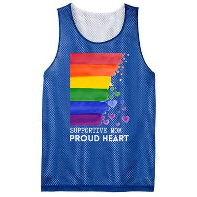 Supportive Mom Proud Heart Mom Pride Lgbt Cute Gift Mesh Reversible Basketball Jersey Tank