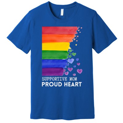 Supportive Mom Proud Heart Mom Pride Lgbt Cute Gift Premium T-Shirt