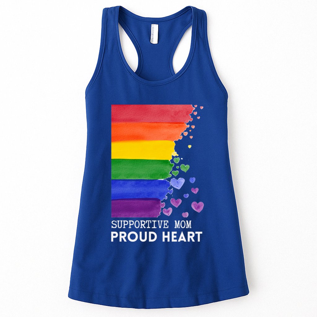 Supportive Mom Proud Heart Mom Pride Lgbt Cute Gift Womens Tank Top
