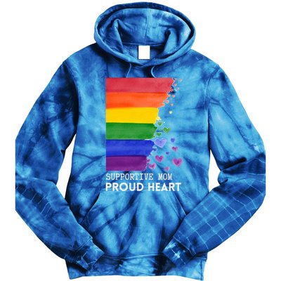 Supportive Mom Proud Heart Mom Pride Lgbt Cute Gift Tie Dye Hoodie