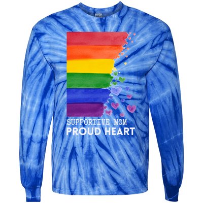 Supportive Mom Proud Heart Mom Pride Lgbt Cute Gift Tie-Dye Long Sleeve Shirt