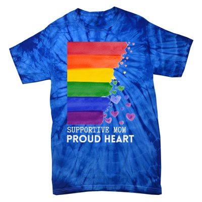 Supportive Mom Proud Heart Mom Pride Lgbt Cute Gift Tie-Dye T-Shirt