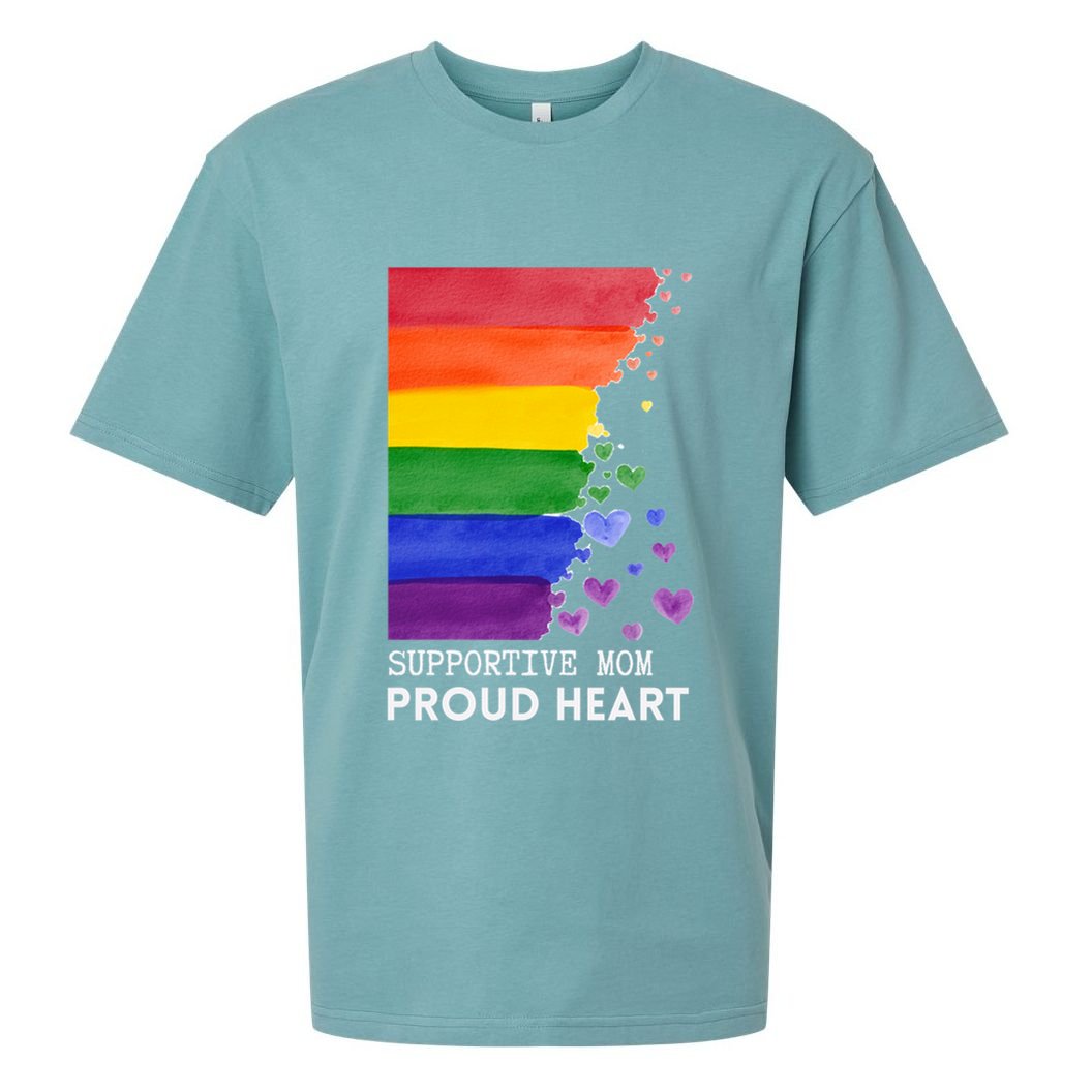 Supportive Mom Proud Heart Mom Pride Lgbt Cute Gift Sueded Cloud Jersey T-Shirt