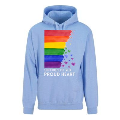 Supportive Mom Proud Heart Mom Pride Lgbt Cute Gift Unisex Surf Hoodie