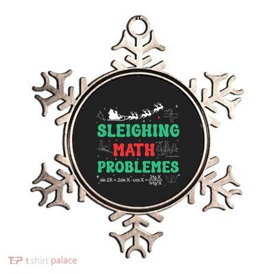 Sleighing Math Problems Xmas Funny Math Teacher Christmas Meaningful Gift Metallic Star Ornament