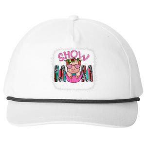 Show Mom Pig Print Leopard For MotherS Day Pig Lovers Snapback Five-Panel Rope Hat